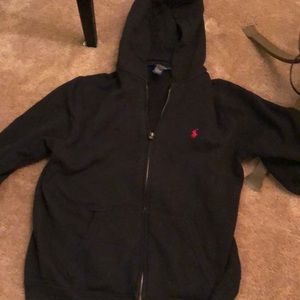 EUC Black Polo zip up hoodie.